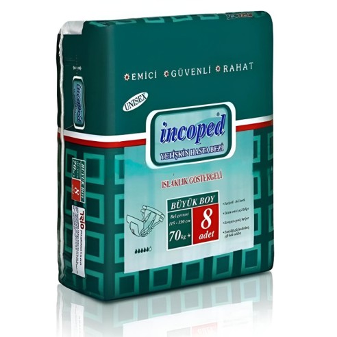 INCOPED COUCHE ADULTE LARGE (+70 KG) BT/8 - tunisie