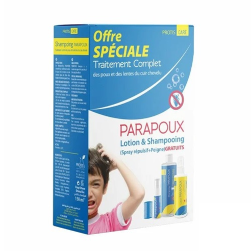 PROTIS CARE PARAPOUX COFFRET (LOTION+SHAMPOO+SPRAY REPULSIF ET PEIGNE GRT) - tunisie