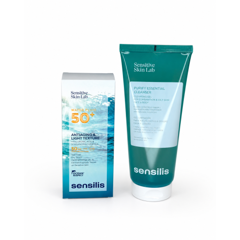 SENSILIS PACK WATER FLUID SPF50+ 40ML + PURIFY ESSENTIAL CLEANSER 200ML - tunisie