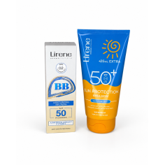 LIRENE PACK BB CREAM SPF50 30ML + SUN PROTECTION EMULSION SPF50+ 175ML - tunisie