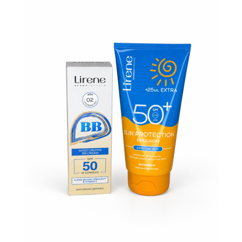 LIRENE PACK BB CREAM SPF50 30ML + SUN PROTECTION EMULSION SPF50+ 175ML - tunisie