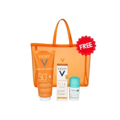 VICHY PACK ÉCRAN 3 EN 1 TEINTÉ ANTI-TACHES + LAIT SOLAIRE 300 ML + ROLL-ON ANTI-TRANSPIRANT + SAC DE PLAGE OFFERT - tunisie