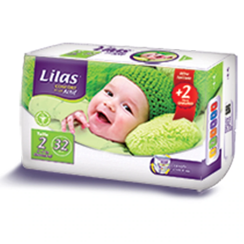 LILAS CONFORT MAX ACTIF COUCHE BÉBÉ T2 3-5 KG - tunisie