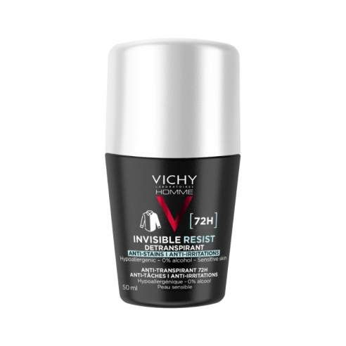 VICHY HOMME DEODORANT INVISIBLE RESIST DERMO-DETRANSPIRANT 72H 50 ML - tunisie